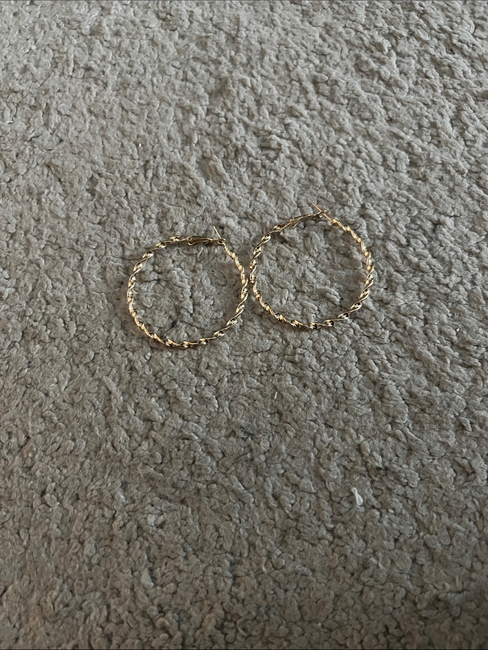 Twisted Gold Hoop Earrings for Women